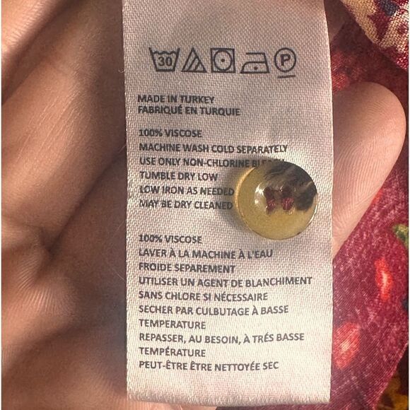 Maeve Printed Pintucked Long Sleeve Button Front Blouse Size Medium 📦 - Picture 10 of 11